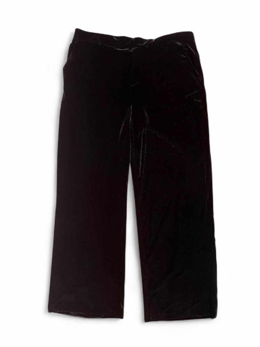 BLANKNYC Black Velvet Wide Leg Pants XL Soft Luxe High Rise Minimalist